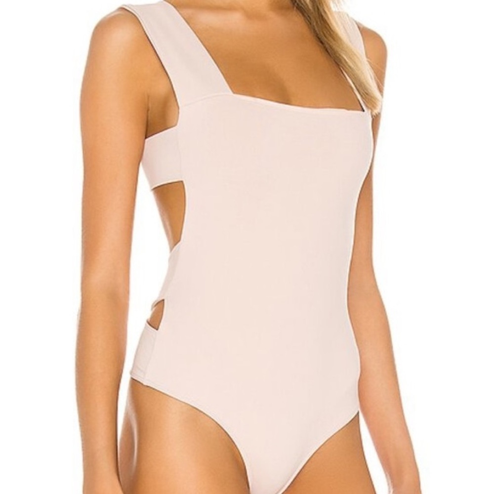 EUC Free People Oh She’s Strappy Pink Nude Thong Bodysuit Small